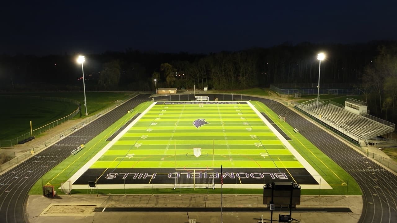 football field after