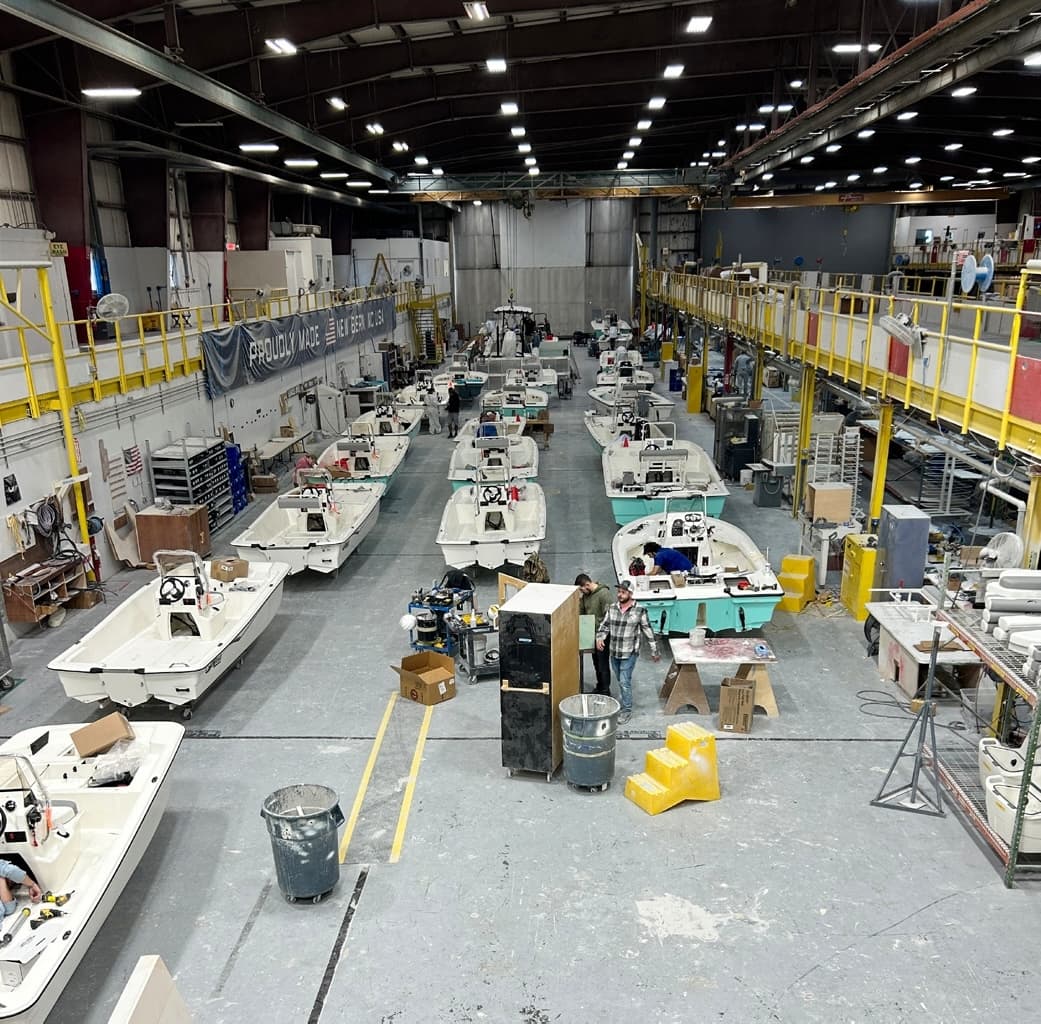 Hatteras Final Inspection Area Lighting Upgrade, before